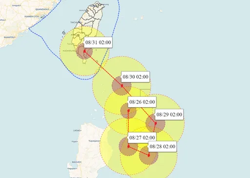 開學日靠近台灣!「小鋼炮」蘇拉直逼強颱 周二可能海陸警齊發