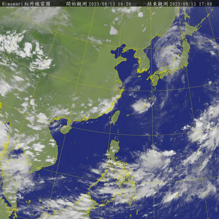 台灣周遭海面情況。取自氣象局網站
