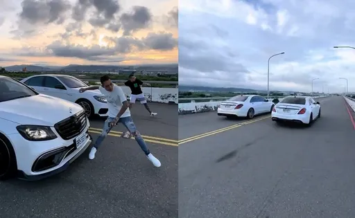 四輪版猴子出沒！2賓士囂張逆向競速「起跑」　警方說話了