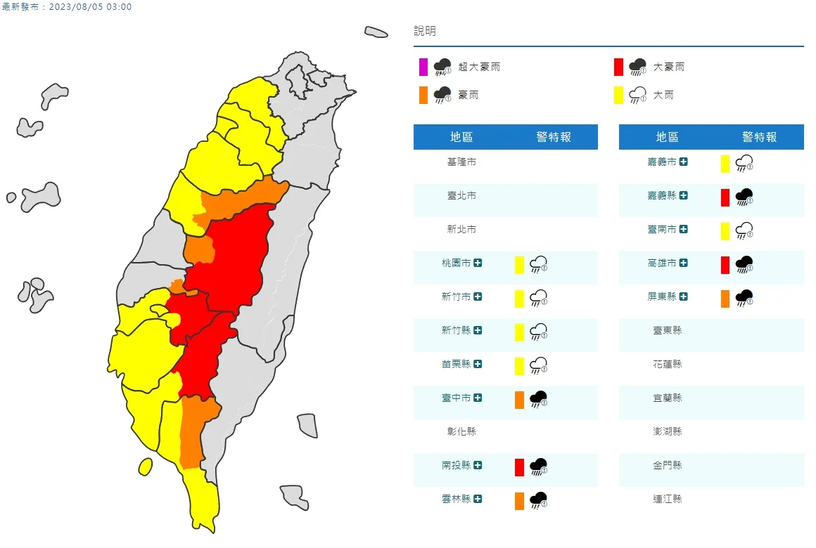 12縣市豪雨特報