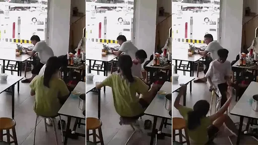 真‧獅吼功?他在小吃店「打噴嚏」 一旁女子椅子崩塌跌坐在地