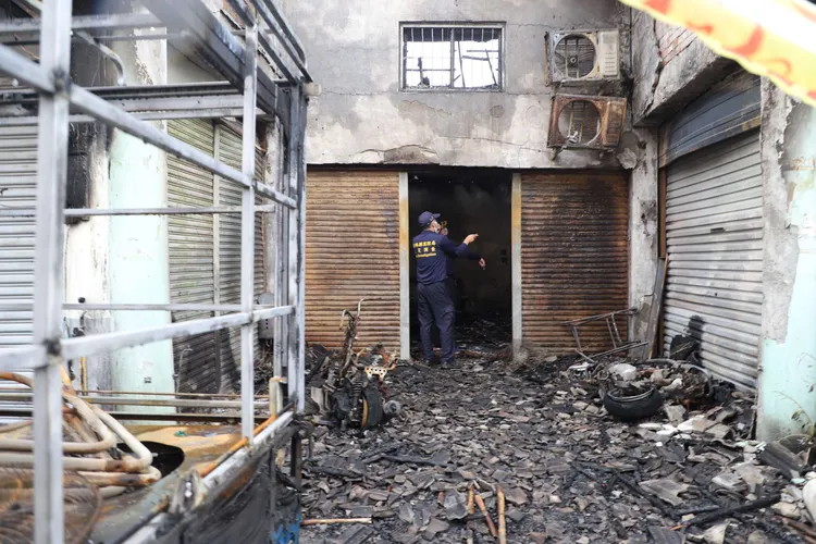 警方到場勘驗。雲林縣政府提供