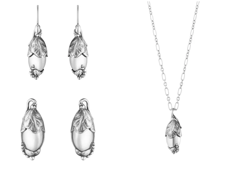 2024 Heritage純銀項鍊、氧化純銀鑲銀球耳環、氧化純銀夾式耳環，各8300元。品牌提供