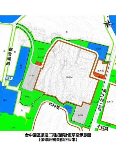 中科擴建二期範圍示意圖。中市府提供