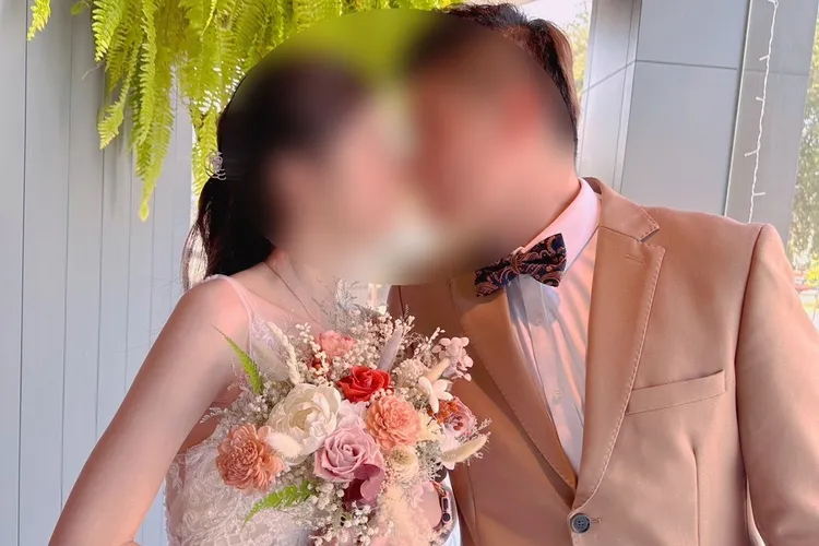 二人婚紗照。蔡女提供