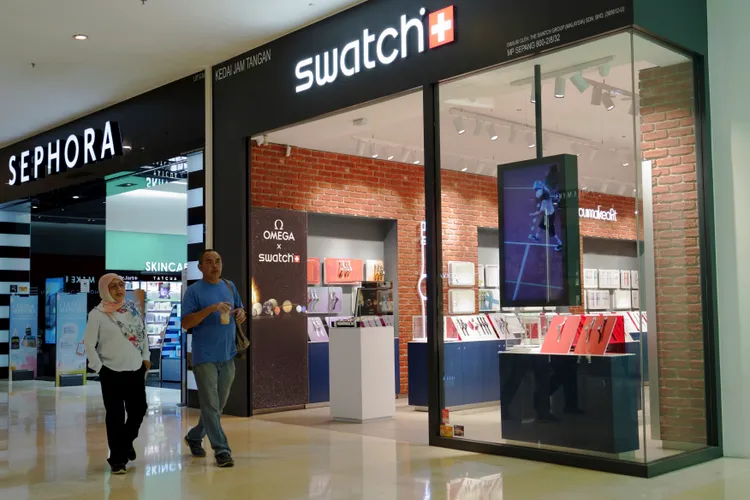 馬來西亞布城（Putrajaya）的Swatch店。美聯社