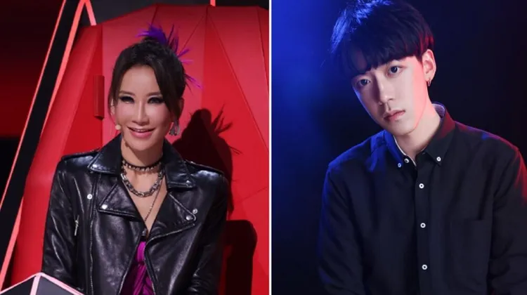 李玟（左）控訴《中國好聲音》的錄音檔在網上瘋傳後，參賽者李嘉捷（右）發聲力挺她。翻攝《中國好聲音》及李嘉捷微博