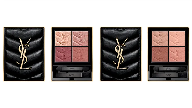 YSL時尚四色眼影盤#500摩洛哥盛夏（左圖）、#600巴黎磚粉（右圖），各2800元。品牌提供