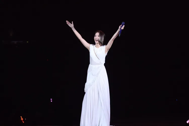 田馥甄享受小巨蛋歌迷的尖叫聲。彭欣偉攝