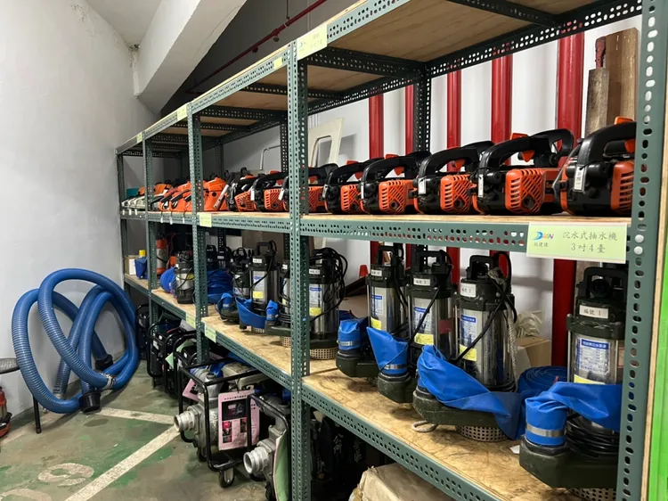 大安區公所移動式抽水機整備狀況。民政局提供