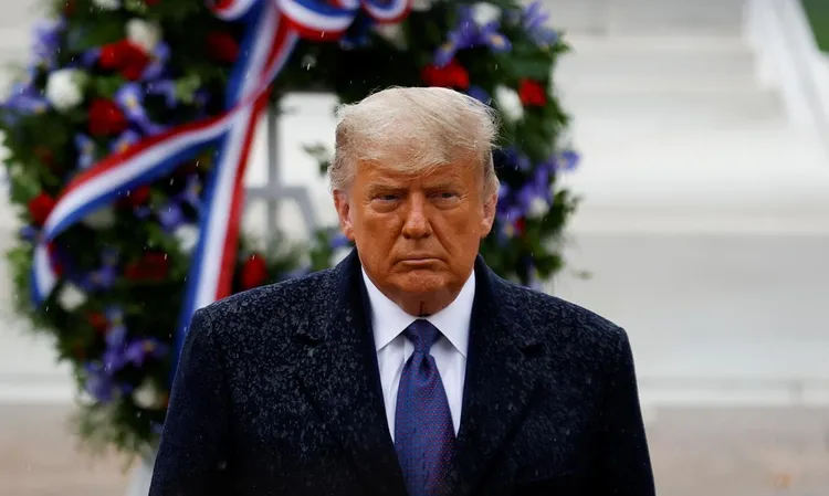 川普表示，若是「邪惡老喬」的計畫得逞，他面臨累計561年的坐牢刑期。資料照片