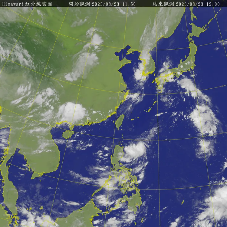台灣周遭海面情況。取自氣象局網站