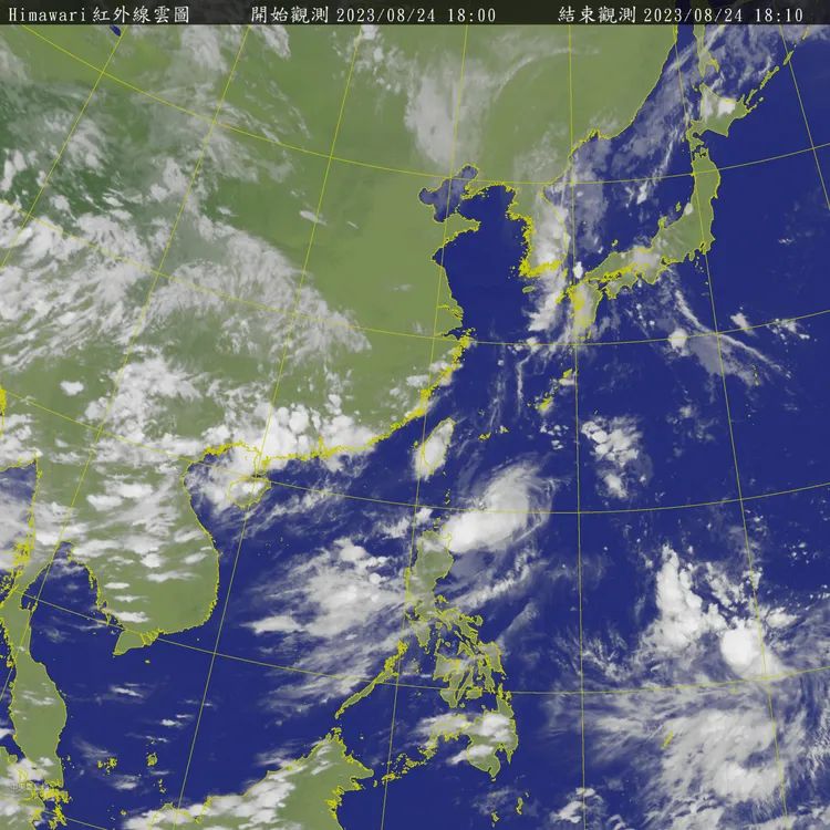 台灣周遭海面情形。取自氣象局網站
