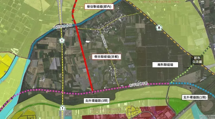 「北外環樹谷園區聯絡道」開工，預計114年完工，縮短安南至南科通勤時間(截自臺南市政府全球資訊網。