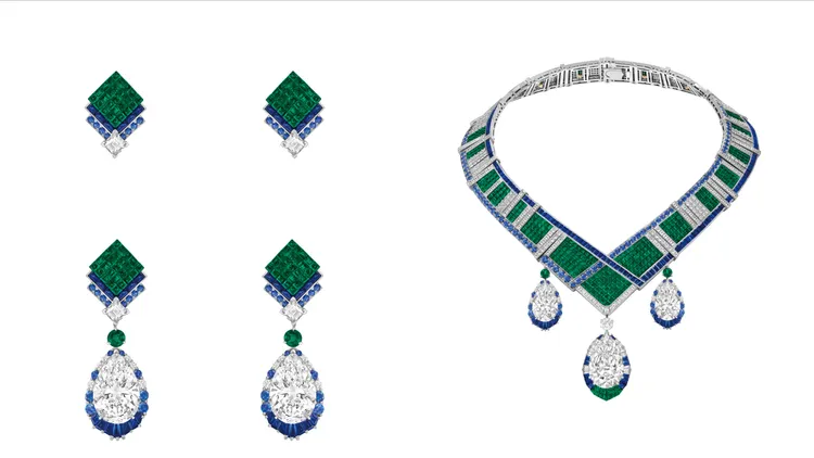 Chevron Mystérieux項鍊及耳環連可拆式吊墜。品牌提供