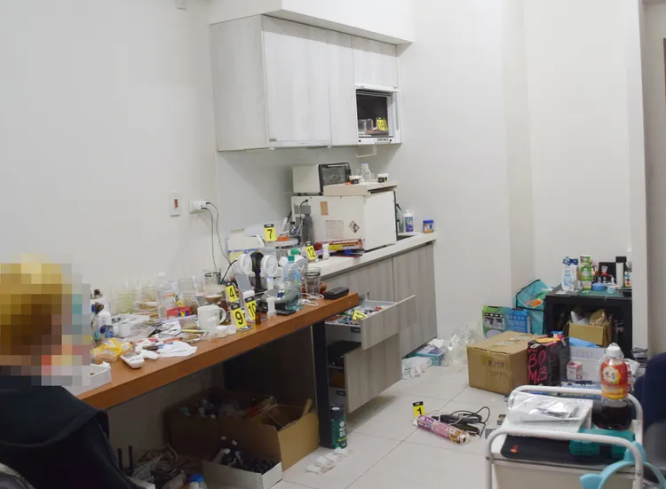 嫌犯的製毒工作室。彰檢提供