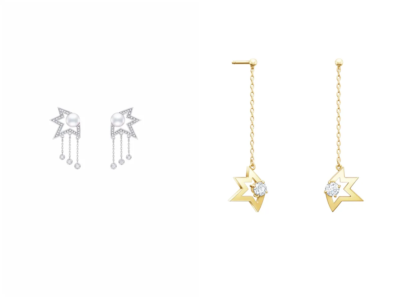 Comet Plus Diamonds Pave耳环(左图)22万2000元、Comet Plus Diamonds Solo耳环(右图)10万3000元。品牌提供
