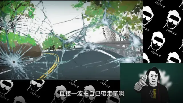 男主角最後激憤下與人競速,結果不幸發生車禍意外身亡。翻攝自YT頻道「Eric Duan」