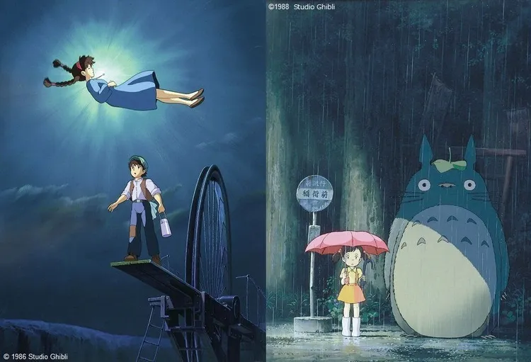 《天空之城》（左）、《龍貓》至今仍老少咸宜。翻攝kinro_ntv推特