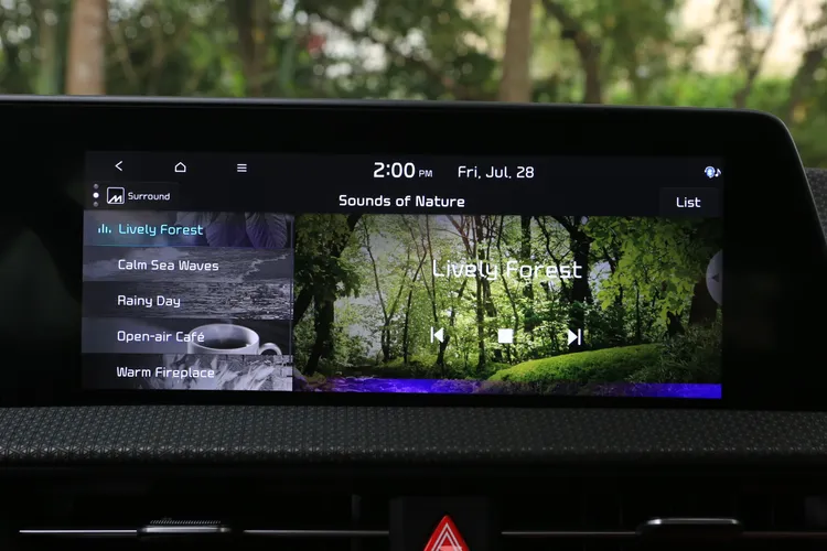 系統內建的Sounds of Nature自然情境聲，透過雨天、壁爐、森林等背景音效，進一步讓身心靈得到放鬆。林浩昇攝