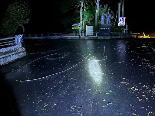 風雨肆虐！竹縣張學良故居土石滑落勾電線引發火警　騎士撞上倒塌路樹