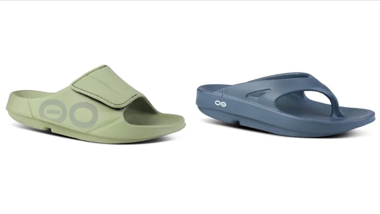 OOFOS OOahh Sport Flex魔鬼氈款（左圖）2250元、OOriginal經典款（右圖）1750元。品牌提供