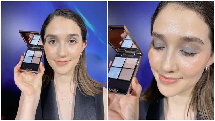 Model示範LUNASOL晶巧霓光眼彩盒#EX32。張家玲攝