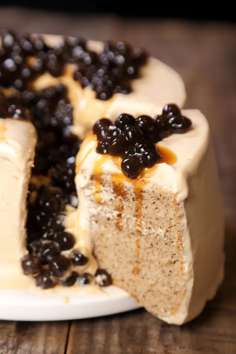 珍珠奶茶戚風。晶華提供