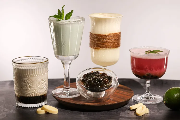 4款風味各異的珍珠調酒。晶華提供