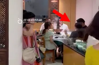 麻衣（右）飢腸轆轆嗑火鍋。特勤中心攝