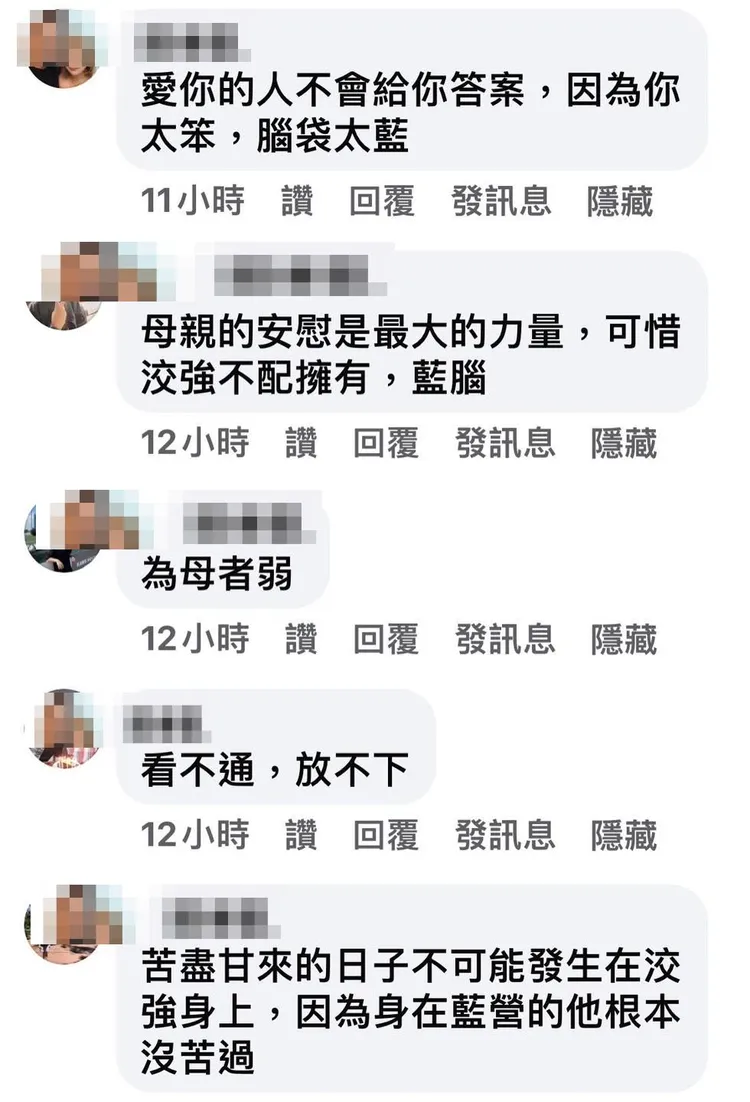 羅智強貼出疑似自家人找網軍到他臉書洗版的留言。翻攝自羅智強臉書
