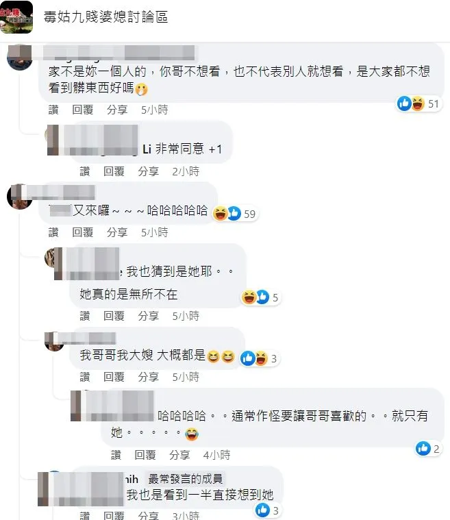 網友猜測，發文女網友是兄控陳女，酸說大家不想看到髒東西。翻攝自「毒姑九賤婆媳討論區」