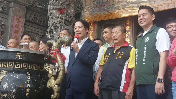 賴清德表示，當選總統要護主權、拚經濟、打黑金。凃建豐攝