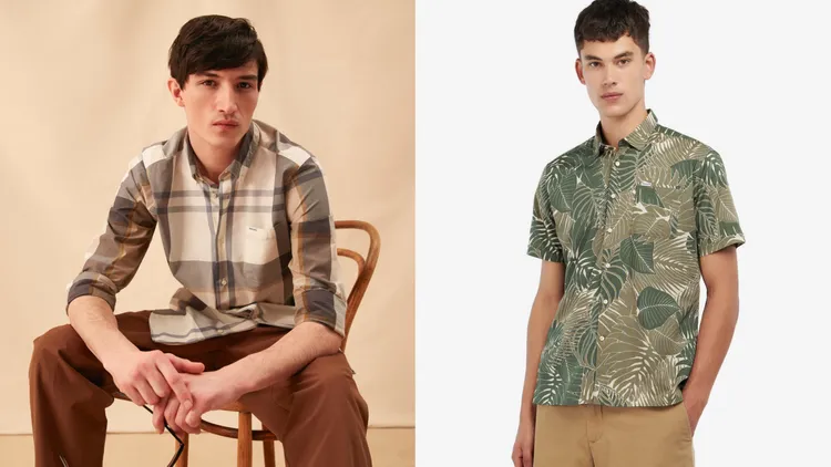Harris純棉格紋襯衫（左圖）4300元、Cornwall純棉印花襯衫（右圖）3800元。品牌提供
