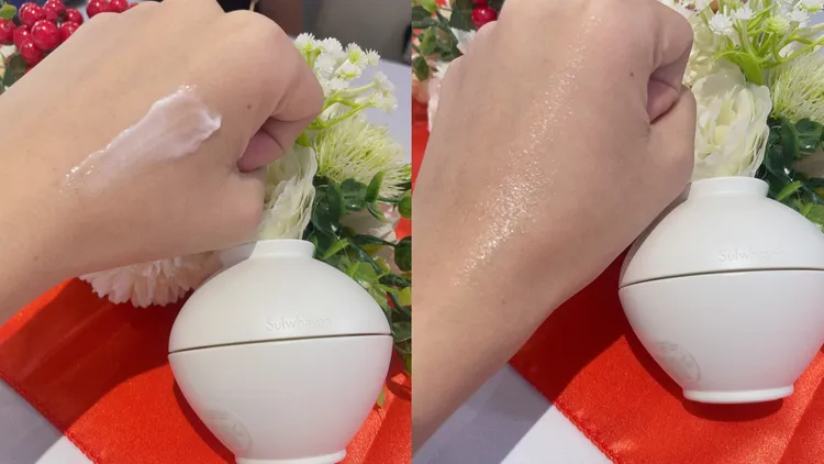 雪花秀極致臻秀乳霜質地。張家玲攝