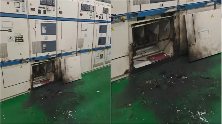 8月25日台北捷運南港機廠義捷變電站發生工安意外的現場情況。北捷提供