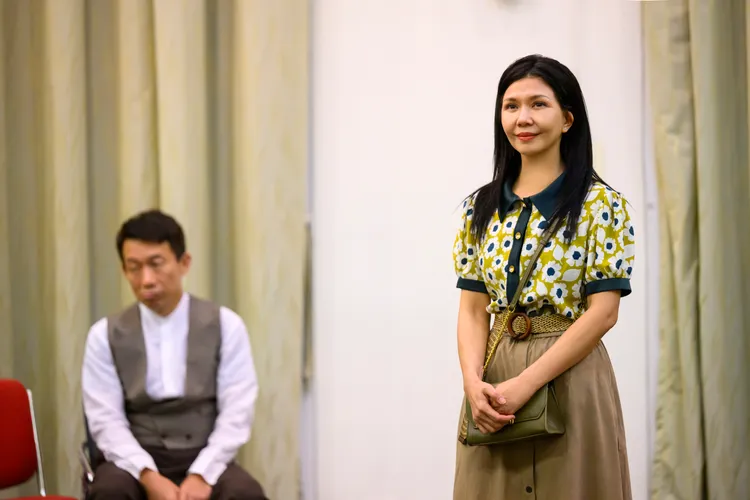 郭子乾、于子育在舞台劇《謝謝大家收看》當中有精彩對手戲。金星文創提供