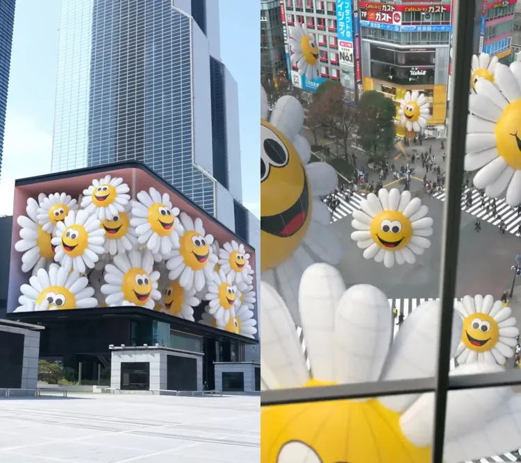 首爾（左圖）、東京版本分別以COEX商場及澀谷十字路口為背景。翻攝SEVENTEEN推特