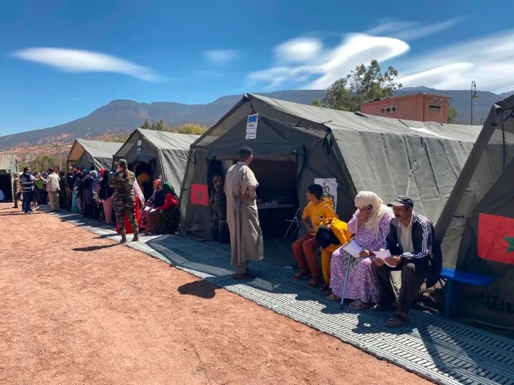 摩洛哥軍隊設立的野戰醫院。翻攝CNN新聞