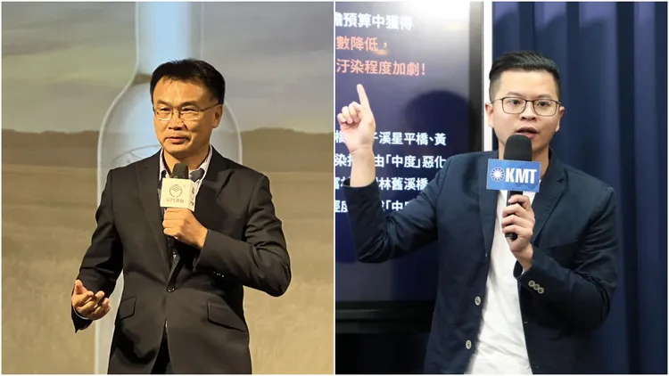 國民黨桃園市議員凌濤(右，翻攝自臉書)控農委會為超思公司講故事、欲蓋彌彰，籲檢調介入調查有無不法。左圖農業部長陳吉中，資料照