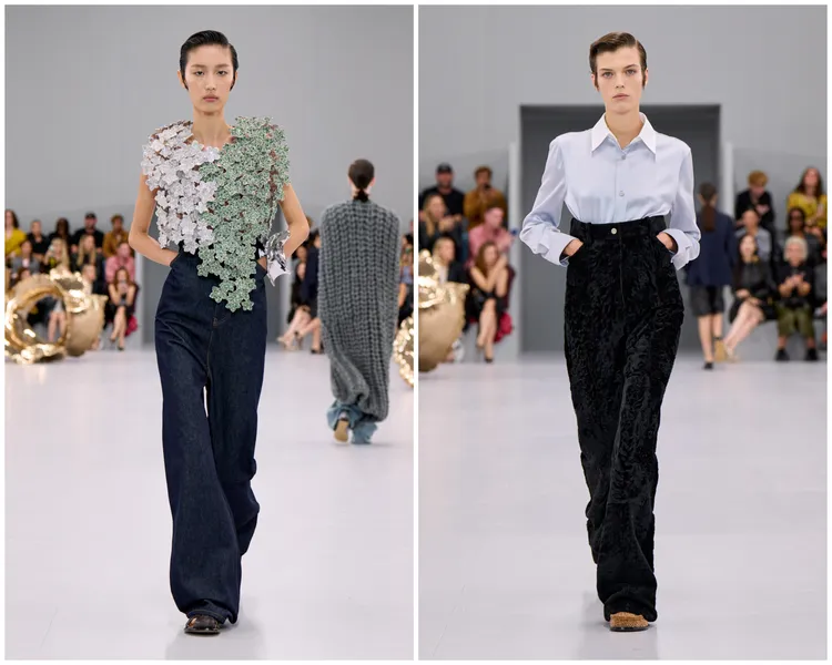 LOEWE 2024透過高腰手法，滿足了女人對「修長」的渴望。品牌提供