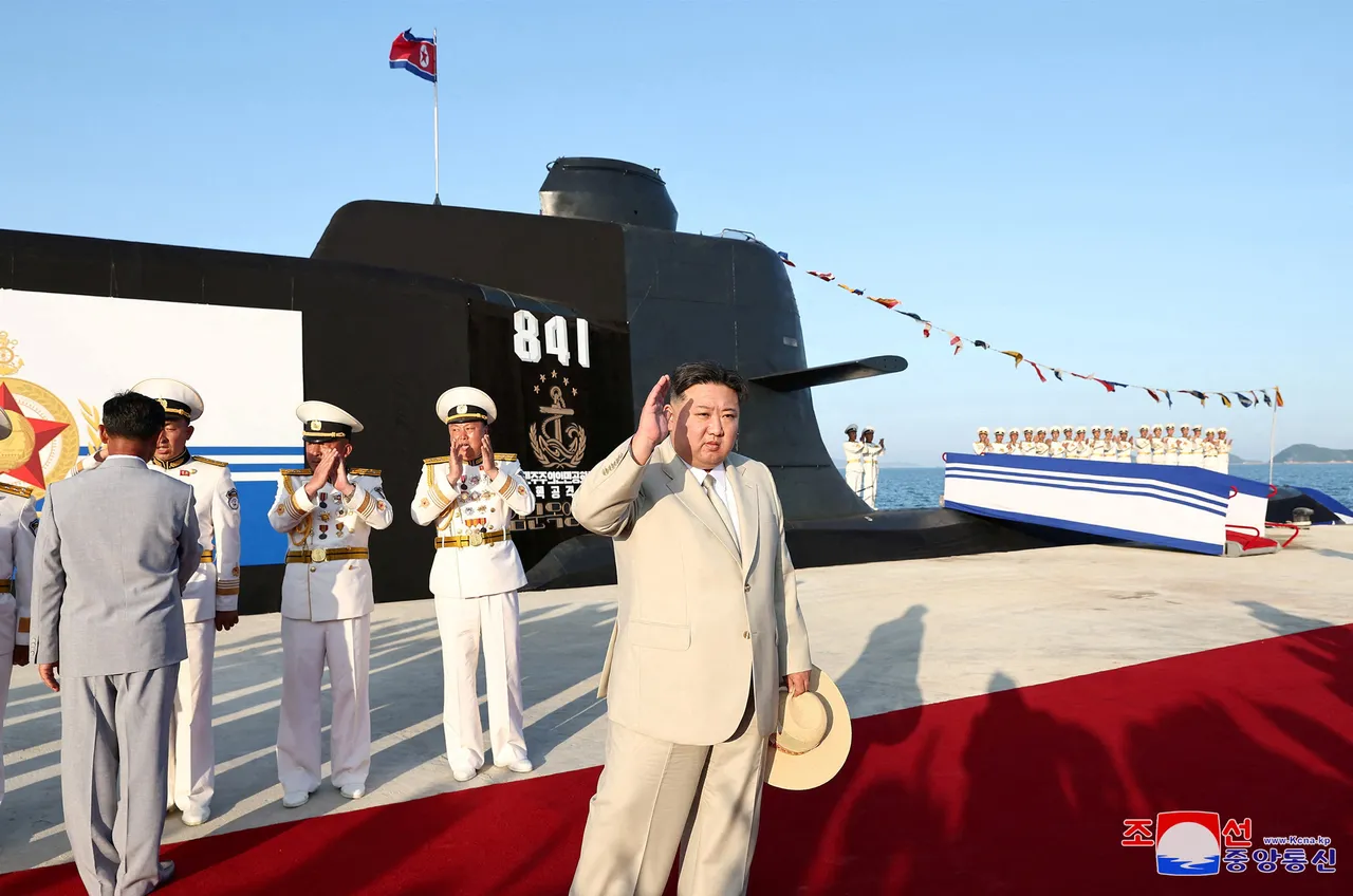 金正恩主持下水儀式。路透社