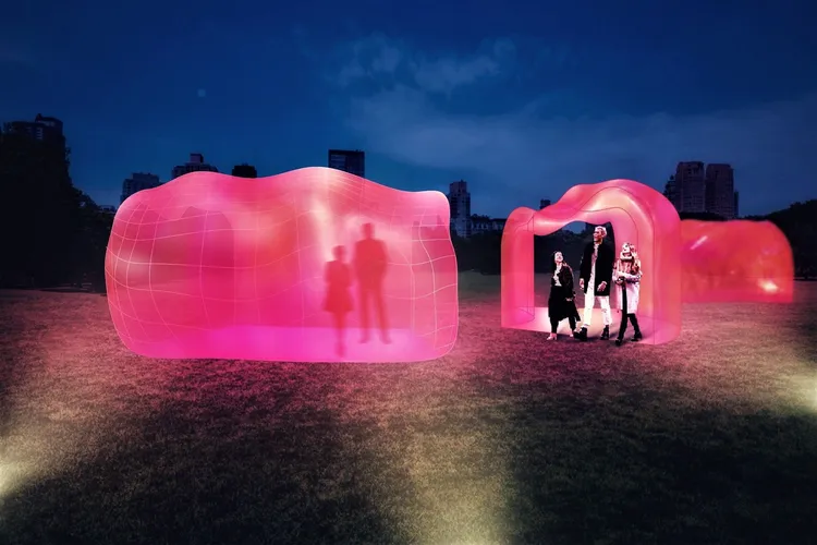 活動策劃好幾款粉色裝置藝術。模擬圖／嘉市府提供