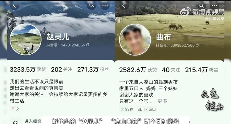 公安指網紅「涼山曲布」、「趙靈兒」等人在直播帶貨過程中「虛假宣傳」。翻攝微博