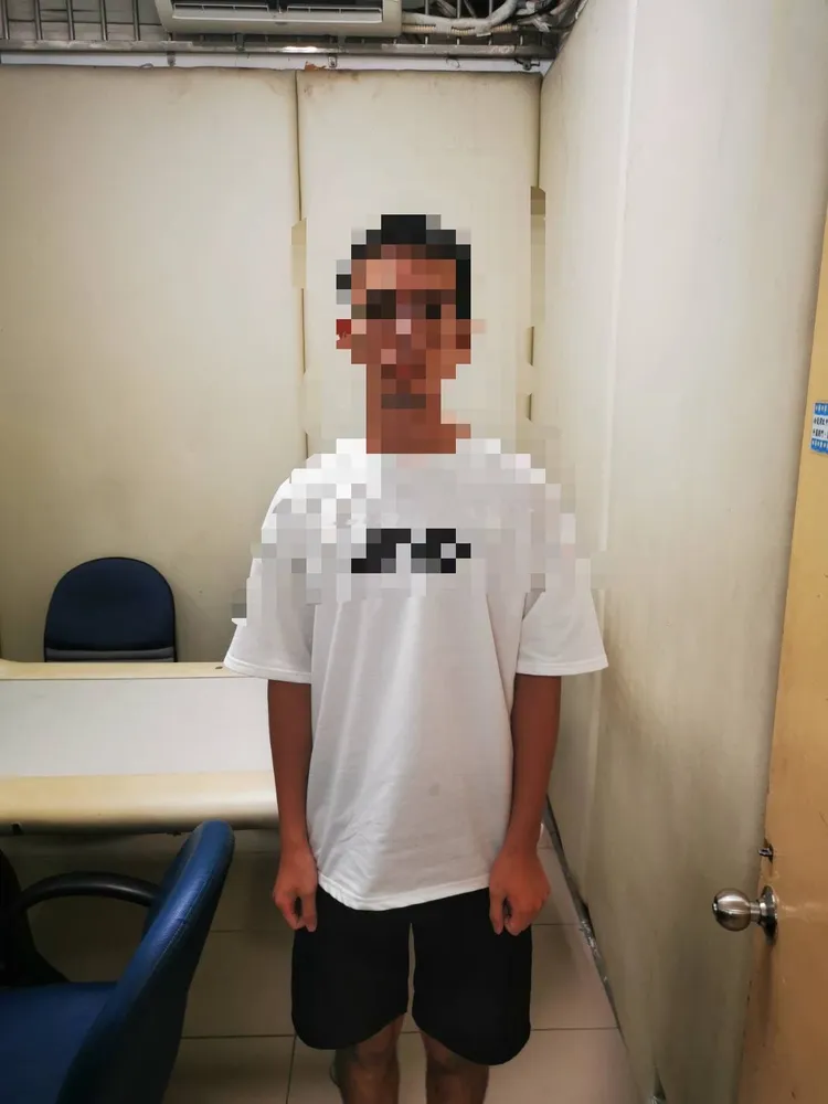 警方循線逮到犯案的22歲蕭姓男子。翻攝畫面