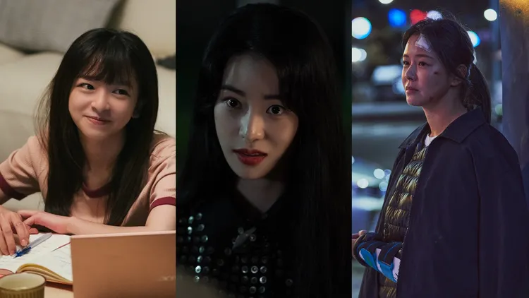 陳姸霏（左圖起）繼去年再度入圍，以《人選之人—造浪者》角逐女配角，要面對《黑暗榮耀》林知衍、《舊案尋兇》景收真等勁敵 。劇照、Netflix、Disney+提供
