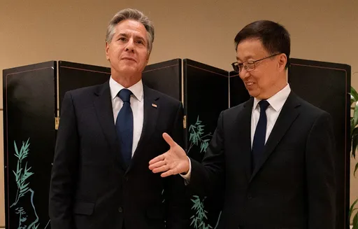 超尷尬!布林肯「冷臉」會晤韓正 兩人談及美中關係對全球重要性