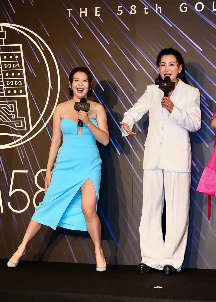 言言（左）有陳亞蘭可依靠安心接下主持棒。彭欣偉攝