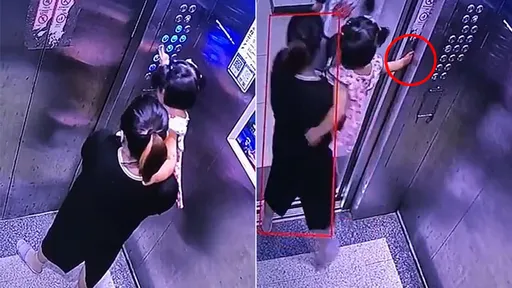 媽媽放任玩電梯「屁孩慘遭門縫夾指」 網叫好:妳不教有人替妳教
