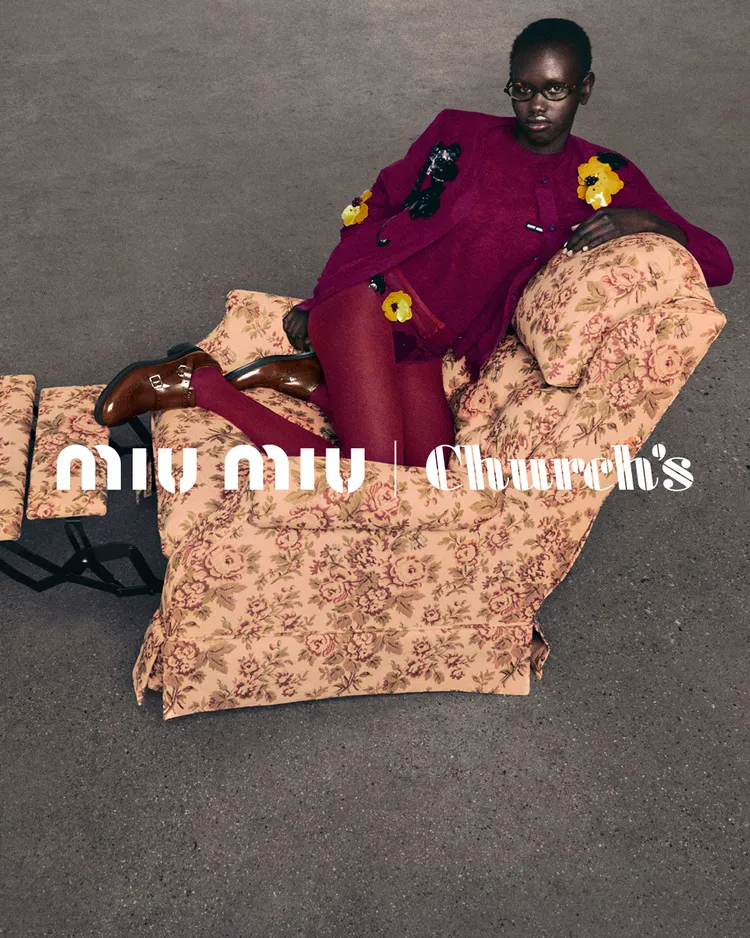 Church’s X MIU MIU聯名鞋形象廣告。品牌提供
